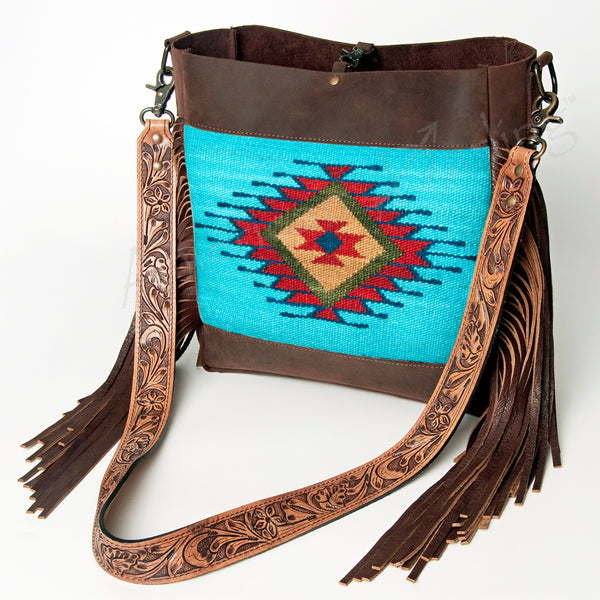 ADBG624 American Darling Hand Tooled Floral & Saddle Blanket Western Messenger Bag