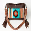 ADBG624 American Darling Hand Tooled Floral & Saddle Blanket Western Messenger Bag