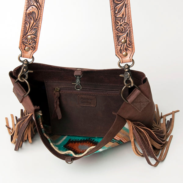 ADBG624 American Darling Hand Tooled Floral & Saddle Blanket Western Messenger Bag