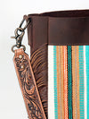 ADBG624 American Darling Hand Tooled Floral & Saddle Blanket Western Messenger Bag