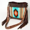 ADBG624 American Darling Hand Tooled Floral & Saddle Blanket Western Messenger Bag