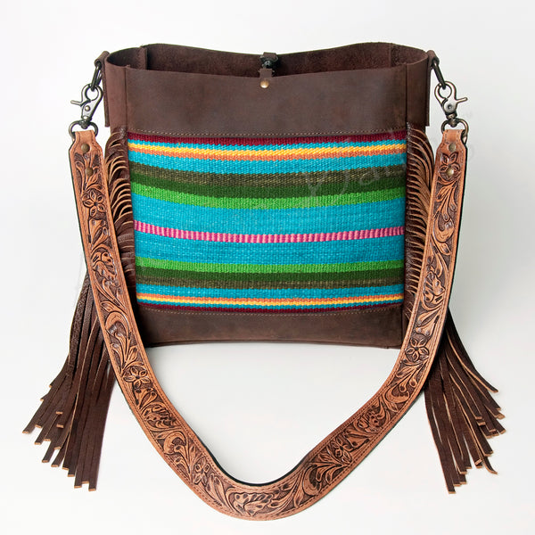 ADBG624 American Darling Hand Tooled Floral & Saddle Blanket Western Messenger Bag