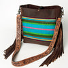 ADBG624 American Darling Hand Tooled Floral & Saddle Blanket Western Messenger Bag