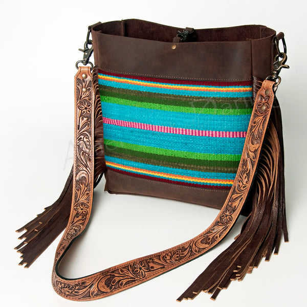 ADBG624 American Darling Hand Tooled Floral & Saddle Blanket Western Messenger Bag