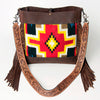 ADBG624 American Darling Hand Tooled Floral & Saddle Blanket Western Messenger Bag