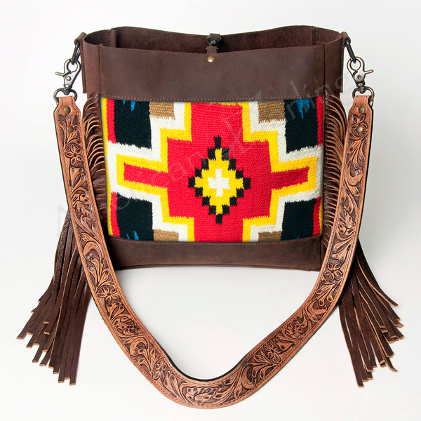 ADBG624 American Darling Hand Tooled Floral & Saddle Blanket Western Messenger Bag