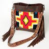 ADBG624 American Darling Hand Tooled Floral & Saddle Blanket Western Messenger Bag