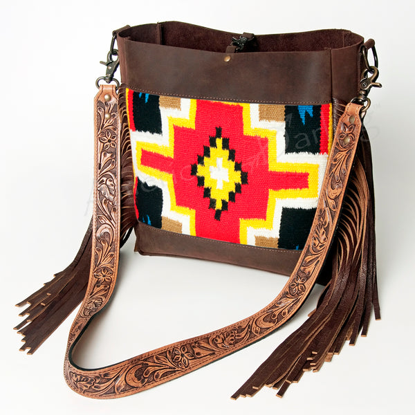 ADBG624 American Darling Hand Tooled Floral & Saddle Blanket Western Messenger Bag