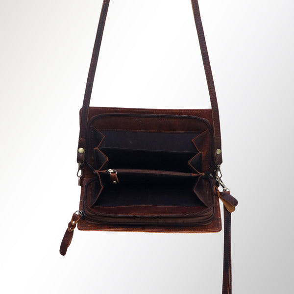 ADBGM169 Hand-Painted Leather Crossbody Purse - Multiple Western Scene