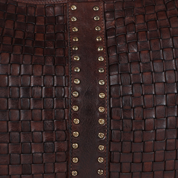 SWC141 Artisan Woven Leather Hobo Bag