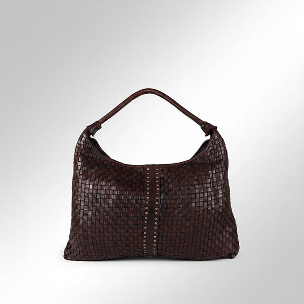 SWC141 Artisan Woven Leather Hobo Bag