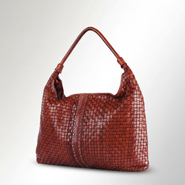 SWC141 Artisan Woven Leather Hobo Bag