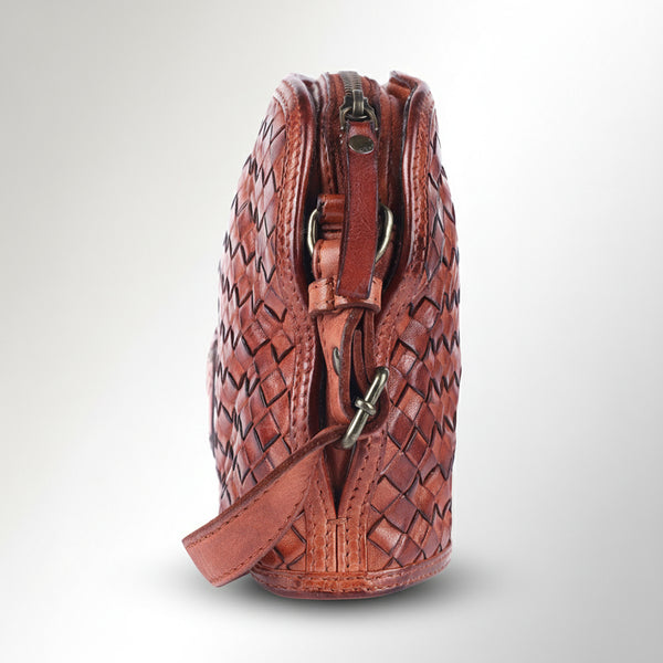 SWC148 Classic Leather Woven Crossbody