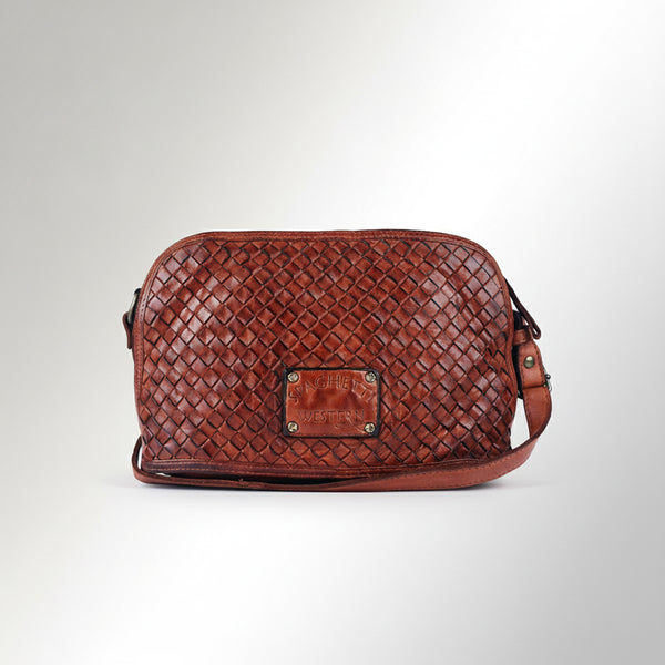 SWC148 Classic Leather Woven Crossbody