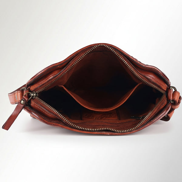 SWC148 Classic Leather Woven Crossbody