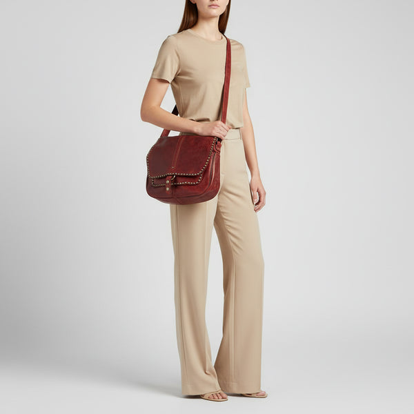 SWC157 Vintage-Inspired Studded Crossbody