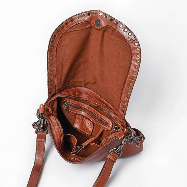 SWC174 Studded Leather Crossbody Bag