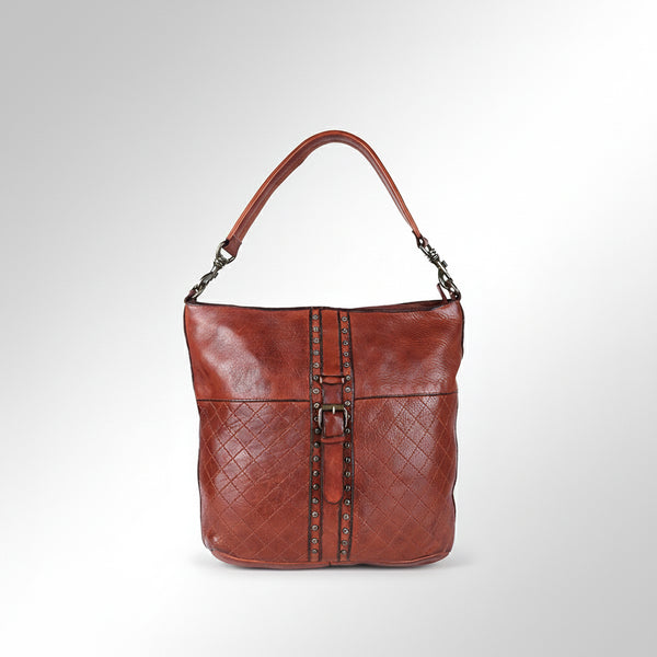 SWC175 Studded Leather Shoulder Bag