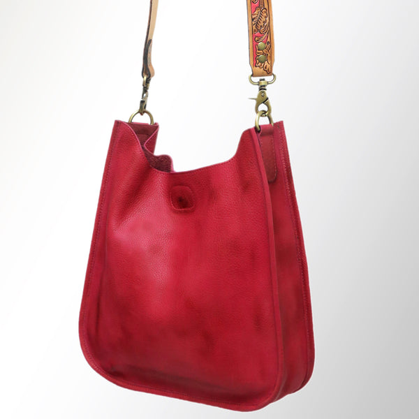 ADBGM245 Leather Crossbody Bag - Western Hand-Tooled Strap Purse
