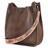 ADBGM245 Leather Crossbody Bag - Western Hand-Tooled Strap Purse