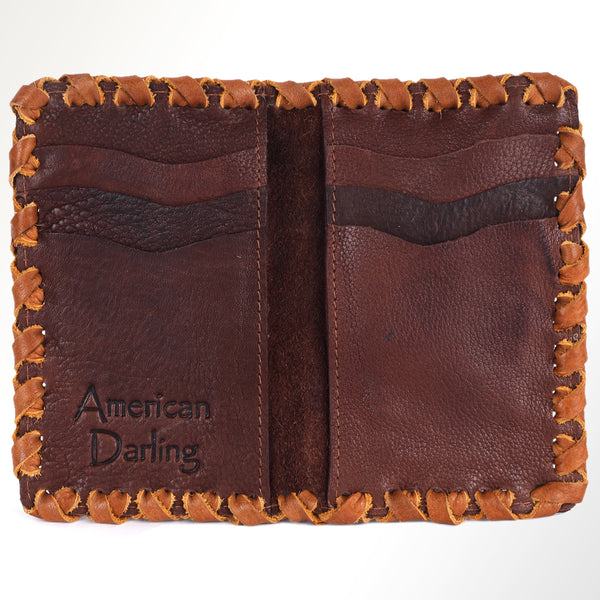 ADBGM246 Leather Whipstitch Wallet - Compact Horizontal Western Card Holder