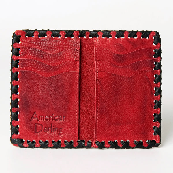 ADBGM246 Leather Whipstitch Wallet - Compact Horizontal Western Card Holder