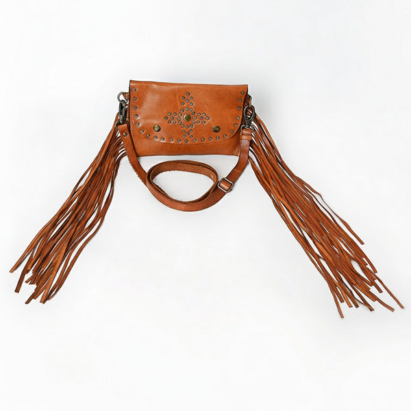 SWC147 Compact Leather Fringes Crossbody