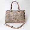 ADBG235 American Darling Western Leather Cross body Bag - Crocodile Embossed Braided Handbag