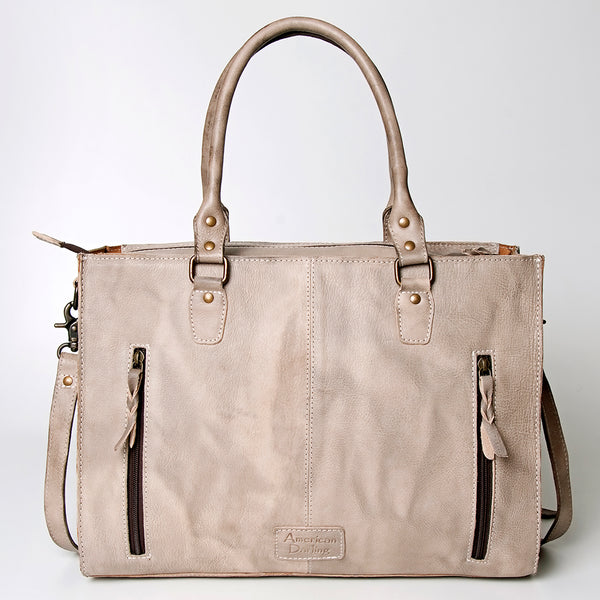 ADBG235 American Darling Western Leather Cross body Bag - Crocodile Embossed Braided Handbag