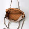 ADBG235 American Darling Western Leather Cross body Bag - Crocodile Embossed Braided Handbag