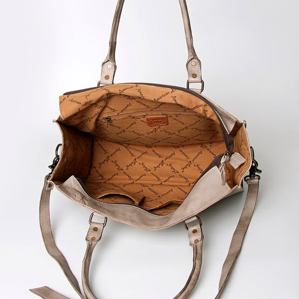 ADBG235 American Darling Western Leather Cross body Bag - Crocodile Embossed Braided Handbag