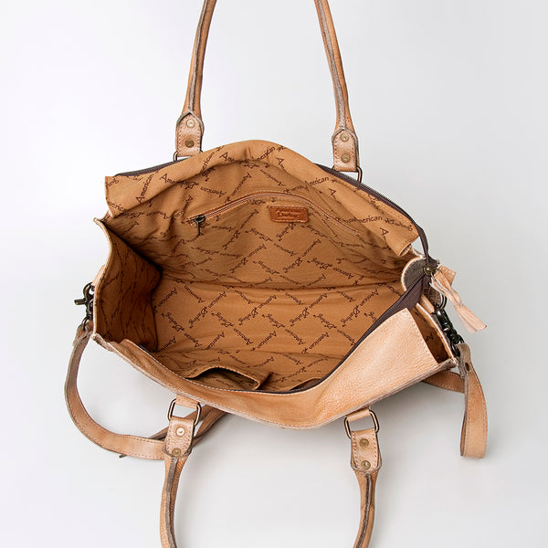ADBG235 American Darling Western Leather Cross body Bag - Crocodile Embossed Braided Handbag