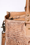 ADBG235 American Darling Western Leather Cross body Bag - Crocodile Embossed Braided Handbag