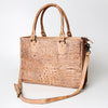 ADBG235 American Darling Western Leather Cross body Bag - Crocodile Embossed Braided Handbag