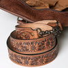 ADBG230 American Darling Western Leather Tote Bag - Hand Tooled Floral & Woven Saddle Blanket