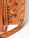 ADBG230 American Darling Western Leather Tote Bag - Hand Tooled Floral & Woven Saddle Blanket