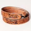 ADBG230 American Darling Western Leather Tote Bag - Hand Tooled Floral & Woven Saddle Blanket