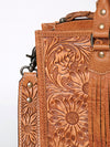 ADBG230 American Darling Hand Tooled Floral Western Leather Woven Saddle Blanket Tote Bag