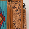 ADBG230 American Darling Hand Tooled Floral Western Leather Woven Saddle Blanket Tote Bag