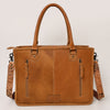 ADBG230 American Darling Hand Tooled Floral Western Leather Woven Saddle Blanket Tote Bag