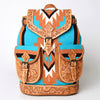 ADBG703 American Darling Handcrafted Floral Tooled Leather and Saddle Blanket Backpack Bag