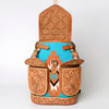 ADBG703 American Darling Handcrafted Floral Tooled Leather and Saddle Blanket Backpack Bag