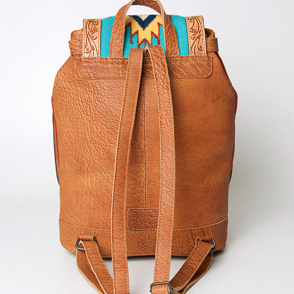 ADBG703 American Darling Handcrafted Floral Tooled Leather and Saddle Blanket Backpack Bag