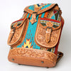 ADBG703 American Darling Handcrafted Floral Tooled Leather and Saddle Blanket Backpack Bag