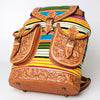 ADBG703 American Darling Handcrafted Floral Tooled Leather and Saddle Blanket Backpack Bag