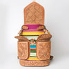 ADBG703 American Darling Handcrafted Floral Tooled Leather and Saddle Blanket Backpack Bag