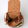 ADBG703 American Darling Handcrafted Floral Tooled Leather and Saddle Blanket Backpack Bag
