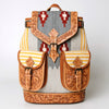 ADBG703 American Darling Handcrafted Floral Tooled Leather and Saddle Blanket Backpack Bag
