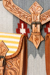 ADBG703 American Darling Handcrafted Floral Tooled Leather and Saddle Blanket Backpack Bag
