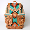 ADBG703 American Darling Handcrafted Floral Tooled Leather and Saddle Blanket Backpack Bag